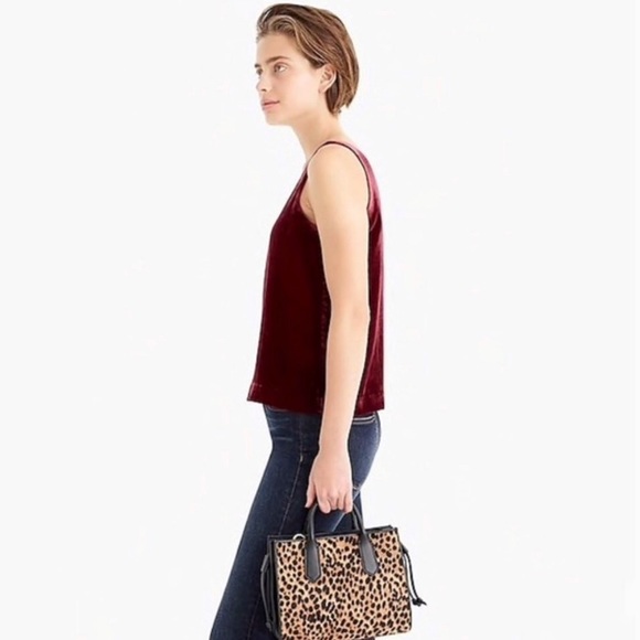 J CREW | Plum Velvet Versatile Spaghetti Strap Boho Tank Top - Picture 3 of 11